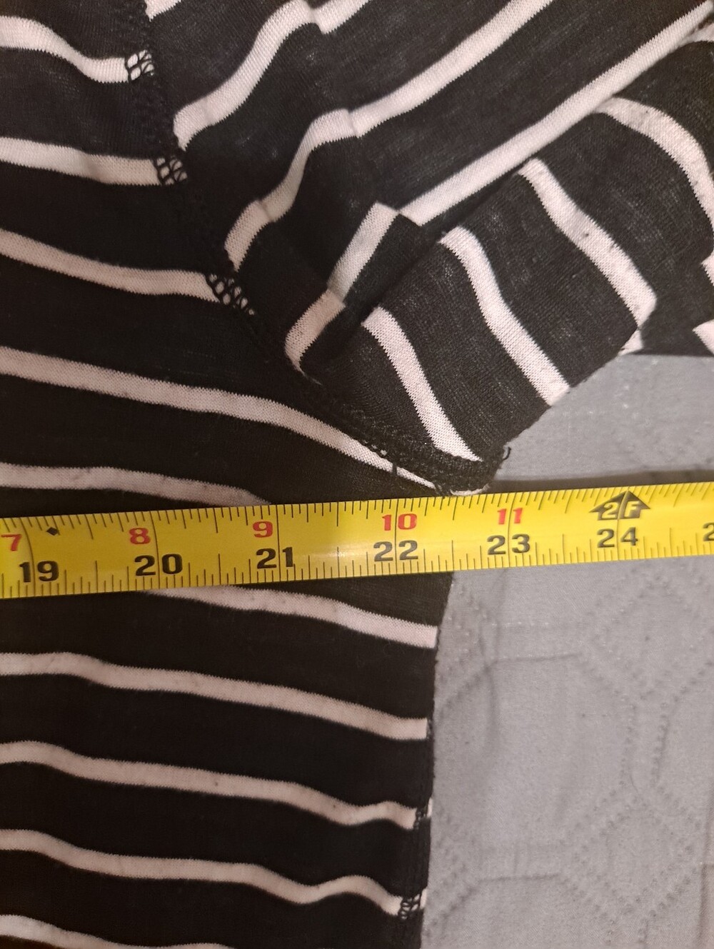 Ruby Rd Striped Open Front Cardigan - Black & White Sz L - Picture 4 of 9